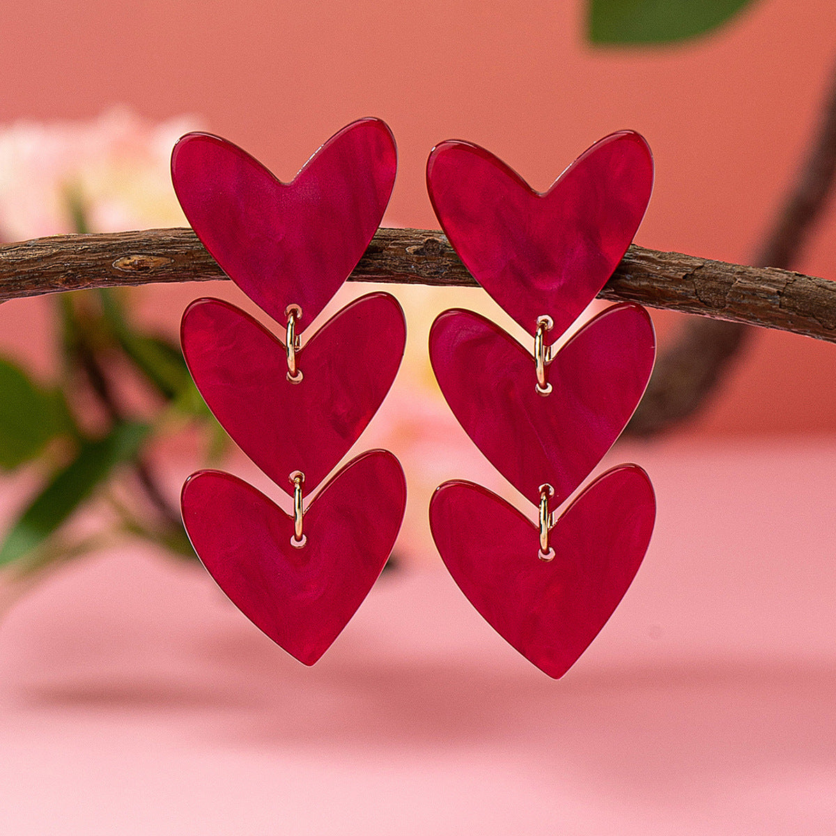 Wholesale Jewelry Cross-border E-commerce Supply 1 Pair of Acrylic Love Earrings for Valentine's Day